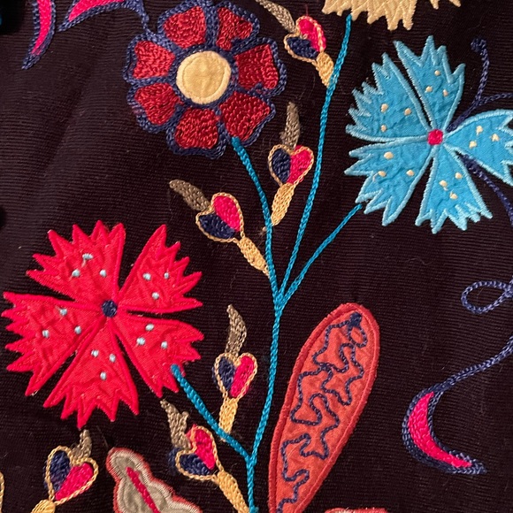 🧥 Alex Kim Black Jacket w/Bright Floral Appliqués & Embroidery. Size Medium. 🧥 - Picture 15 of 16